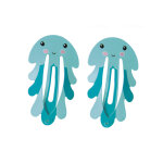 2 barettes pieuvres bleues 5, 5 cm