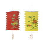 2 lanternes chinoises rouge et jaune 15, 2 x 22, 9 cm