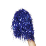 2 pompons bleu mtallique