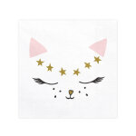 20 serviettes en papier chaton blanc 33 x 33 cm