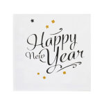 20 serviettes en papier happy new year dor 33 x 33 cm