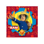 20 serviettes en papier rouge sam le pompier 33 x 33 cm