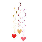 3 dcorations  suspendre spirales c?urs 85 cm