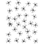 30 mini araignes dcoratives noires plastique