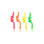 4 bougies d'anniversaire tourbillons multicolores 8 cm