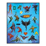 4 feuilles de stickers justice league