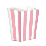 5 bo�tes � popcorn en carton rose et blanc 6, 3 x 13, 5 cm