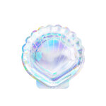 6 assiettes en carton forme coquillage holographique 18, 5 cm