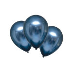 6 ballons en latex bleu marine satins 28 cm