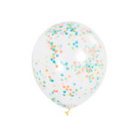 6 ballons en latex transparents avec confettis colors 30 cm