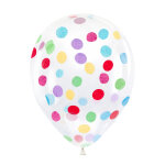 6 ballons en latex transparents avec confettis multicolores 30 cm