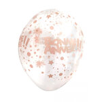 6 ballons transparents bonne anne rose gold 30 cm