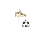 6 bougies ballons et chaussures de foot 3 � 5 cm