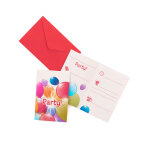 6 cartes d'invitation ballons volants