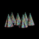 6 chapeaux de fte holographiques toiles