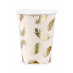 6 gobelets en carton lovely swan m�tallis�s 220 ml