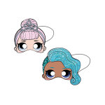 6 masques en carton lol 19 x 17, 5 cm