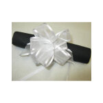 6 n?uds � tirer en organza blancs 10 cm