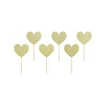 6 pics c?urs dors  paillettes 11 cm