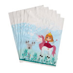 6 sacs cadeaux en plastique princesse 15 x 23 cm