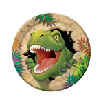 8 assiettes en carton anniversaire dinosaures 23 cm