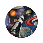 8 assiettes en carton anniversaire de l'espace 23 cm