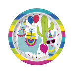 8 assiettes en carton anniversaire lama 22 cm