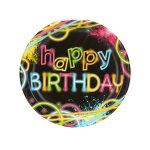 8 assiettes en carton fluo party 22 cm