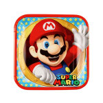8 assiettes en carton super mario 23 cm