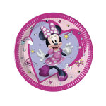 8 assiettes en carton minnie junior 20 cm