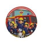 8 assiettes en carton sam le pompier 23 cm