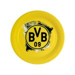 8 assiettes rondes en carton borussia dortmund 23 cm