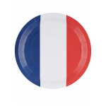 8 assiettes tricolore bleu blanc rouge