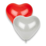 8 ballons en latex c?urs rouges et blancs 36 cm