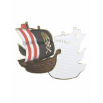 8 cartes d'invitation bateau pirate 10 x 12 cm