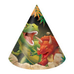 8 chapeaux de f�te en carton anniversaire dinosaures