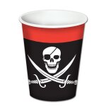 8 gobelets en carton pirate 260 ml