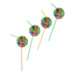 8 pailles m�daillons scooby - doo