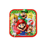8 petites assiettes en carton super mario 18 cm