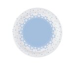 8 petites assiettes toiles bleues 18 cm