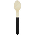 8 petites cuillres en bois noires 16 cm
