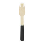 8 petites fourchettes en bois noires 15 cm