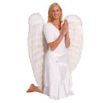 Ailes blanches  plumes 120 x 120 cm adulte