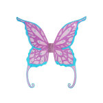 Ailes de fe turquoise et violettes 85 x 88 cm
