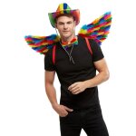 Ailes  plumes arc en ciel adulte