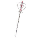Baguette princesse coeur rose argent adulte et enfant