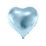 Ballon aluminium coeur bleu clair 46 cm