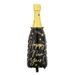 Ballon en aluminium gant bouteille happy new year 98 cm