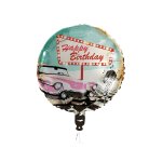 Ballon aluminium happy birthday rock'n'roll 45 cm