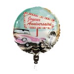 Ballon aluminium joyeux anniversaire rock'n'roll 45 cm
